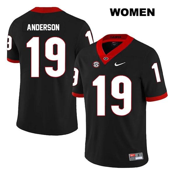 Georgia Bulldogs Women's Adam Anderson #19 NCAA Legend Authentic Black Nike Stitched College Football Jersey UDA5056HN